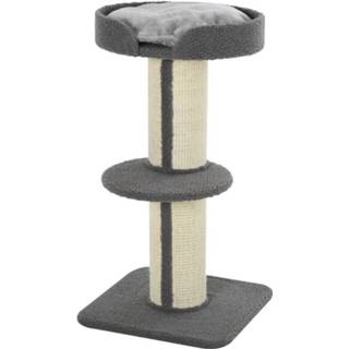 👉 Krabpaal grijs pluche active Paws Kattenboom speelboom met platform sisal 6011602953971