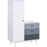 👉 Kledingkast wit MDF hout active HOMdotCOM met nachtkastje 2-in-1 kast stang schuiflade 6011613425474