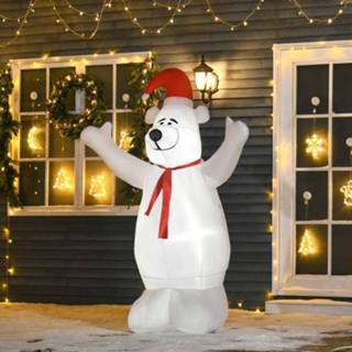 👉 Kerst versiering active HOMdotCOM Opblaasbare kerstijsbeer 1,72 m kerstversiering met verlichting automatisch opblaasbaar 124 x 68 172 cm 6011607311332