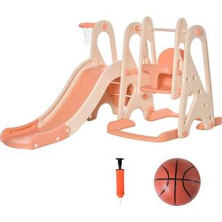 👉 Basketbalring active baby's kinderen HOMdotCOM 3-in-1 babyglijbaan kinderglijbaan schommel voor 18 maanden-5 jaar 6011639354314