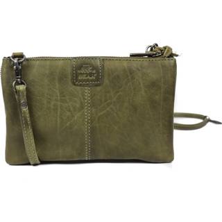 Clutch donkergroen leer Calisto Pelle Bear Design Schoudertas Green 8717741931198