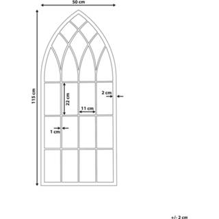 👉 Wandspiegel zwart metaal 50 x 115 CASSEL 4251682276115