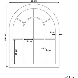 👉 Wandspiegel zwart metaal 69 x 89 EMBRY 4251682276108