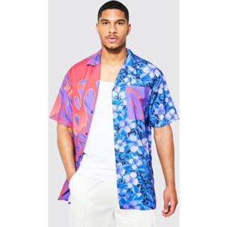👉 Overhemd s multi Tall Bloemen Met Korte Mouwen En Revers Kraag,