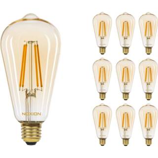 👉 Gloeilamp Voordeelpak 10x Noxion Lucent LED E27 Edison Amber 7.2W 630lm - 822 | Dimbaar Vervanger voor 50W 8719157040372