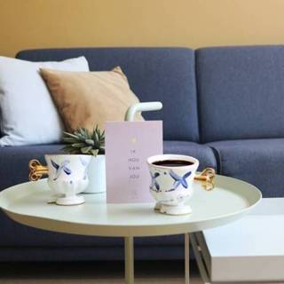 👉 Koffiekopje wit-blauw goud keramiek volwassenen design Jasmin Djerzic Robocup koffiekop delftsblauw met set van 2 7439654738701