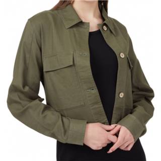 Vrijetijds jack XL vrouwen zwart olijfgroen Tentree - Women's Short Utility Jacket Vrijetijdsjack maat XL, olijfgroen/zwart 661814355535