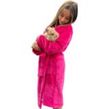 👉 Hardroze kinderbadjas fleece-M (7-8 jaar)