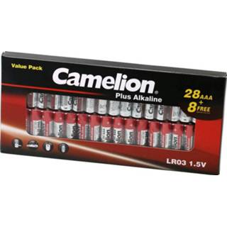 👉 Batterij alkaline AAA (potlood) Camelion Plus LR03 1.5 V 36 stuk(s) 4260216457333