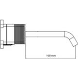 Blue Label Brondby uitloop voor inbouw wastafelkraan - 16cm - chroom