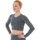 👉 Xtreme Sportswear Crop Sporttop lange mouwen Dames Antraciet Melange-L