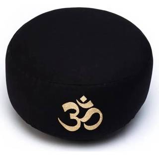 👉 Meditatiekussen zwart katoen boekweitkaf Yogi & Yogini Rond - OHM 33 x 13 cm 8720512970333