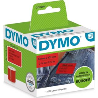 👉 Etiket rood stuks Dymo etiketten LabelWriter ft 54 x 101 mm, permanent, rood, 220 3026981333996