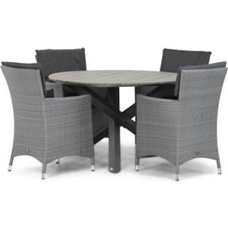 👉 Tuinset antracite wicker dining sets grijs-antraciet Garden Collections Orlando/Ancona 125 cm rond 5-delig 7423606173153