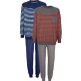 👉 Pyjama gestreept katoen mannen rood grijs blauw Pyjama's per 2 stuks met modieus streepdessin G Gregory Donkergrijs/Rood/Blauw/Lichtblauw 4055708379541 4055708379534