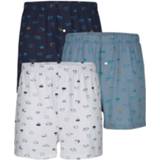 👉 Boxer short katoen mannen wit blauw Boxershorts per 3 stuks met print rondom G Gregory Blauw/Wit/Lichtblauw 4055708937512 4055708937567
