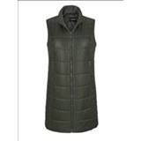 👉 Bodywarmer flessengroen kunstvezels vrouwen effen Lange met stiksels rondom MIAMODA 4055708741409 4055708741461