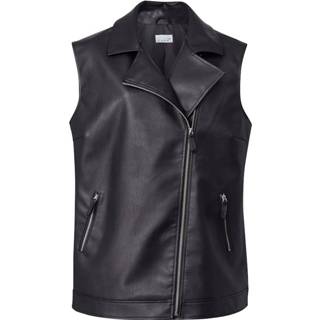 👉 Gilet vrouwen imitatieleer zwart effen Imitatieleren in bikerstijl Angel of Style 4055708723566 4055708723580