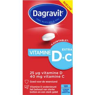 👉 Vitamine active Dagravit D3μg + C 120 kauwtabletten 8711744054977