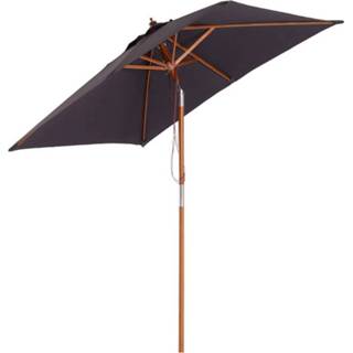 👉 Parasol grijs hout active Sunny 3-niveau helling donkergrijs 200 x 150 230 cm 6095803730760