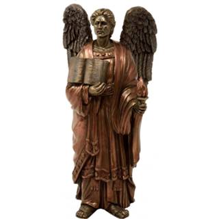 👉 Aartsengeltje bronskleurig polyresin Beeld Aartsengel Uriël - 21 cm 4052286901935