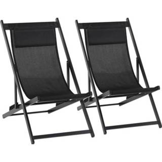 👉 Klapstoel zwart aluminium active Sunny set van 2 klapstoelen opvouwbare tuinstoel campingstoel 6095805524510