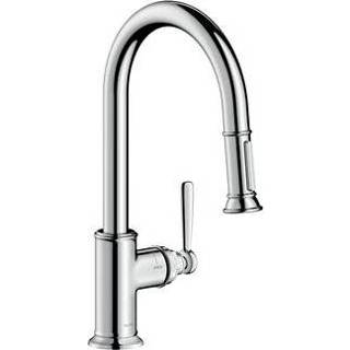 👉 Keukenkraan RVS Hansgrohe AXOR Montreux 1-gats m. hoge draaibare ronde uitloop uittrekbare handdouche look