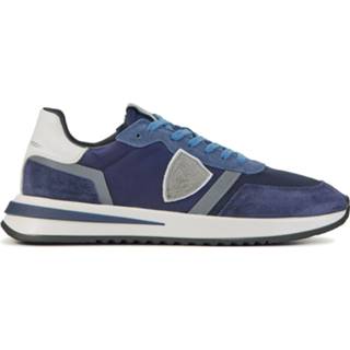 👉 Herensneaker stof leder mannen blauw wit Philippe Model Heren Sneakers 8719656254461 321520134939