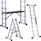 👉 Multifunctionele ladder aluminium active HOMCOM 3 in 1 werksteiger en 4250871288755