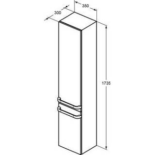 👉 Hoge kast tonic ii Ideal Standard m. 2 deuren 35x173.5x30cm links z. greep glanswit