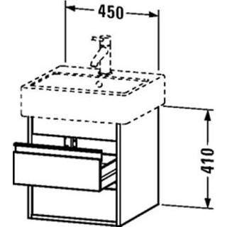 👉 Wastafel onderbouwkast Duravit Ketho wastafelonderbouw m. 2 laden 45x44x41cm v. Vero 045450 (ongeslepen) grafiet