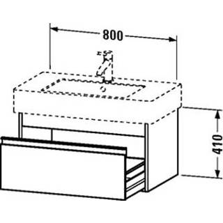 👉 Wastafel onderbouwkast Duravit Ketho wastafelonderbouw m. 1 lade 80x45.5x41cm v. Vero 032985 (ongeslepen) basalt