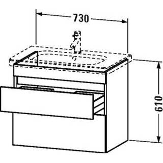 👉 Wastafelonderbouwkast wastafel onderbouwkast Duravit DuraStyle m. 2 laden 73x44.8x61cm v. 232080 kastanje