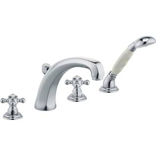 👉 Badkraan chroom Kludi Adlon 4-gats met uittrekbare handdouche en uitloop van 22 cm,