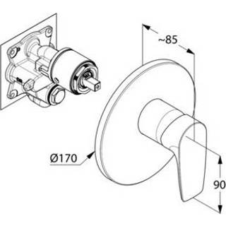 👉 Inbouw douchekraan chroom Kludi Pure & Solid afbouwdeel v. z. omstel