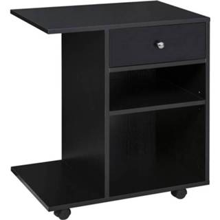 👉 Trolley zwart active Vinsetto Printertafel printerstandaard met laden + planken CPU-standaard 6095815751722