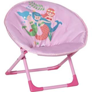 👉 Campingstoel active kinderen HOMdotCOM opvouwbare kinderklapstoel moon chair binnen en buiten voor 3 tot 5 jaar staalrozeØ50 x 49H cm 6095804885810