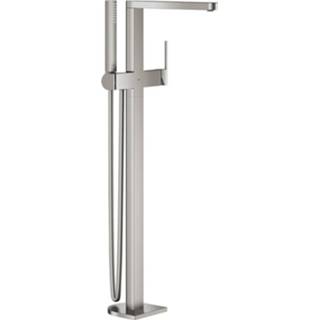 👉 Badmengkraan graphite GROHE Plus vrijstaande vloermontage met Sena Stick handdouche, geborsteld hard 4005176574177
