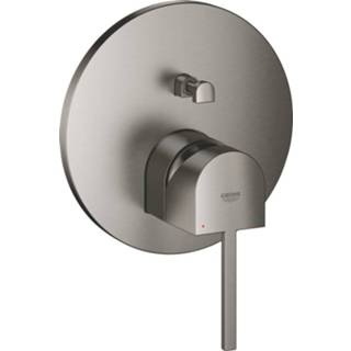 👉 Graphite douchekraan plus GROHE afdekset voor inbouwbadmengkraan met 2-weg-omstelling, geborsteld hard