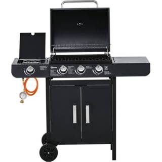 👉 Brander zwart metaal active Sunny Gasgrill BBQ met 4 branders 110 x 50 100 cm 6095816313356