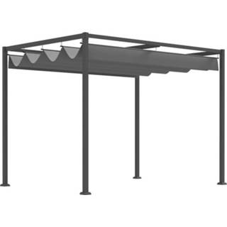 Terrasoverkapping grijs polyester active Sunny Pergola paviljoen met schuifdak 6095807282241