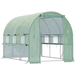 👉 Foliekas groen active Sunny 3 x 2 m tunnel inloopkas kas plantenhuisfolie tent 6 ramen UV-bescherming 6095818668607