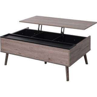 👉 Salontafel grijs active HOMdotCOM koffietafel woonkamertafel met in hoogte verstelbaar blad 6095808255237