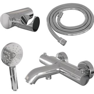 👉 Opbouwset chroom Bad- en Douchekraan Brauer Chrome Edition Thermostatisch Met Wandhouder Handdouche 3 Standen Geborsteld 8720359389138