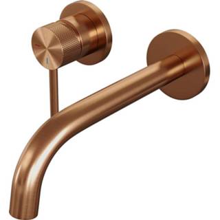 👉 Wastafelmengkraan koper Inbouw Brauer Copper Carving Ronde Hendel Gebogen Uitloop Geborsteld Met Rozetten 8720359391483