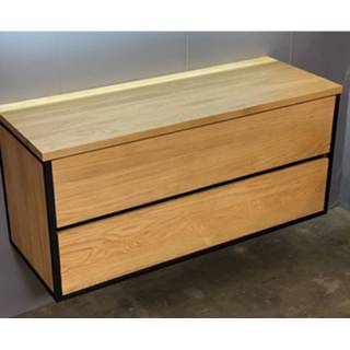 👉 Badkamerkast eiken Casajoy Metallic Serie 120x46x55cm Twee lades 8719304149552