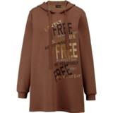 👉 Sweatshirt effen vrouwen cognac met trendy opschrift MIAMODA 4055708815438 4055708815414