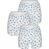 👉 Boxer short vrouwen allover katoen wit blauw Boxershorts per 3 stuks met paisleyprint rondom Harmony Wit/Blauw 4055708864719