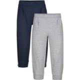 👉 Jogging broek vrouwen gemêleerd katoen marine grijs Joggingbroeken per 2 stuks met steentjes en split aan de zoom Harmony Grijs/Marine 4055708746923 4055708746886