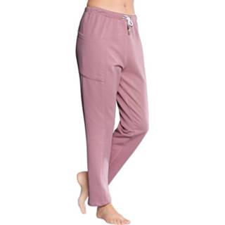Jogging broek vrouwen katoen oudroze effen Joggingbroek met praktische zakken opzij Harmony 4055708763074 4055708763067